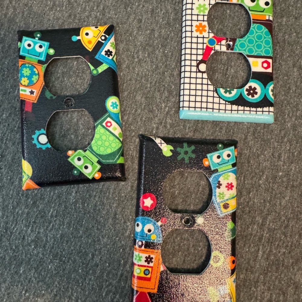 Colorful Robot Light Switch Covers